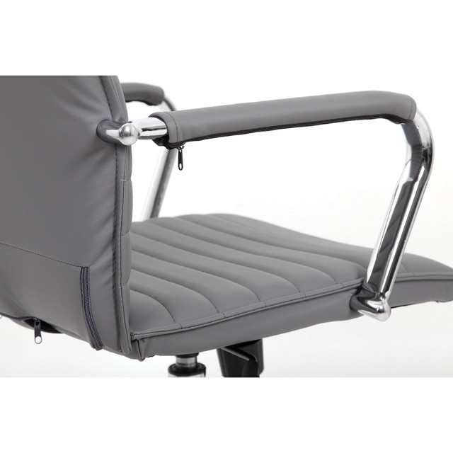Executive High Back Office Chair | Ribbed Vinyl Executive Chair With Chrome Base - Image 6