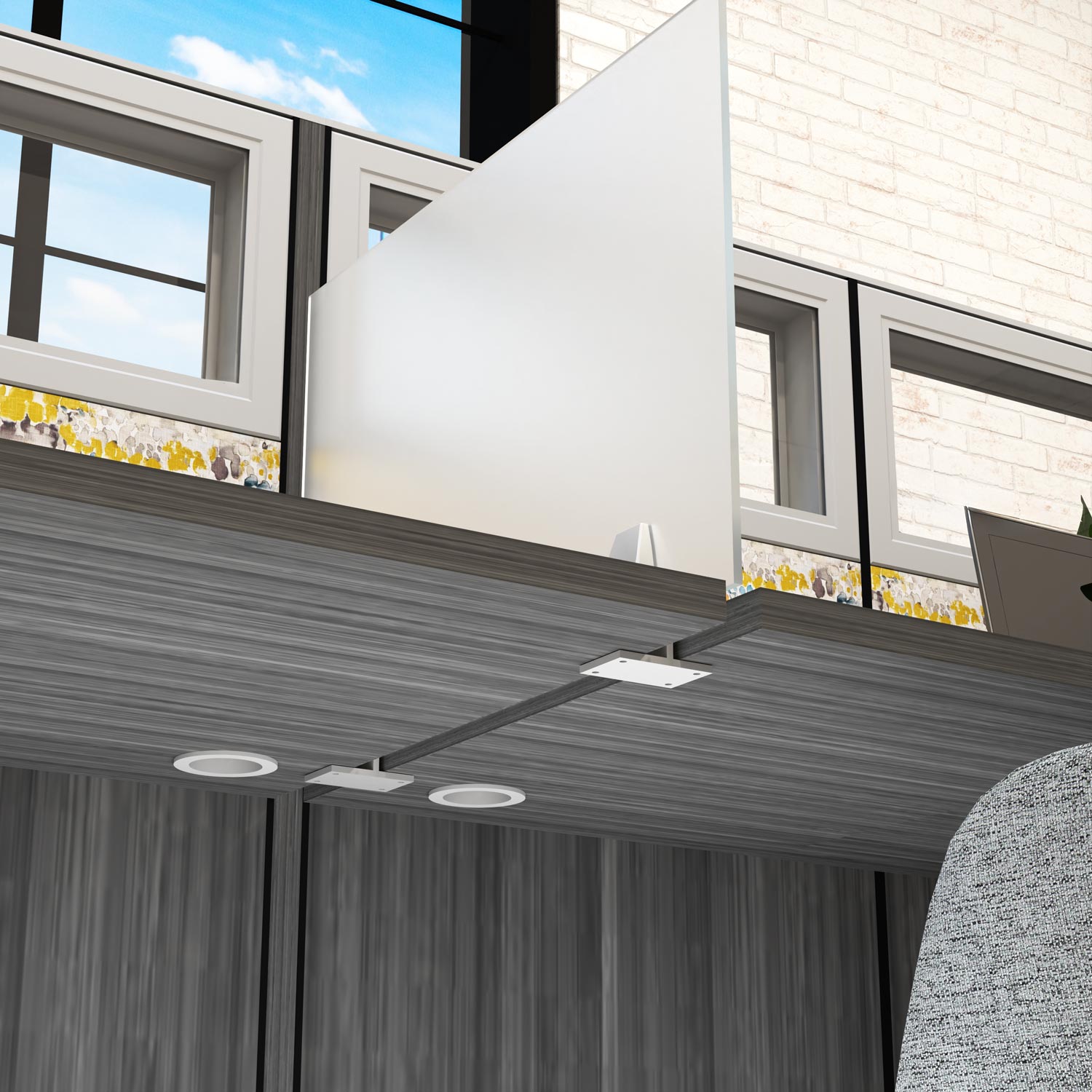 Clear or Frosted Acrylic Desk Dividers 16" High | eSCAPE Privacy Solutions | 8 widths - Image 2