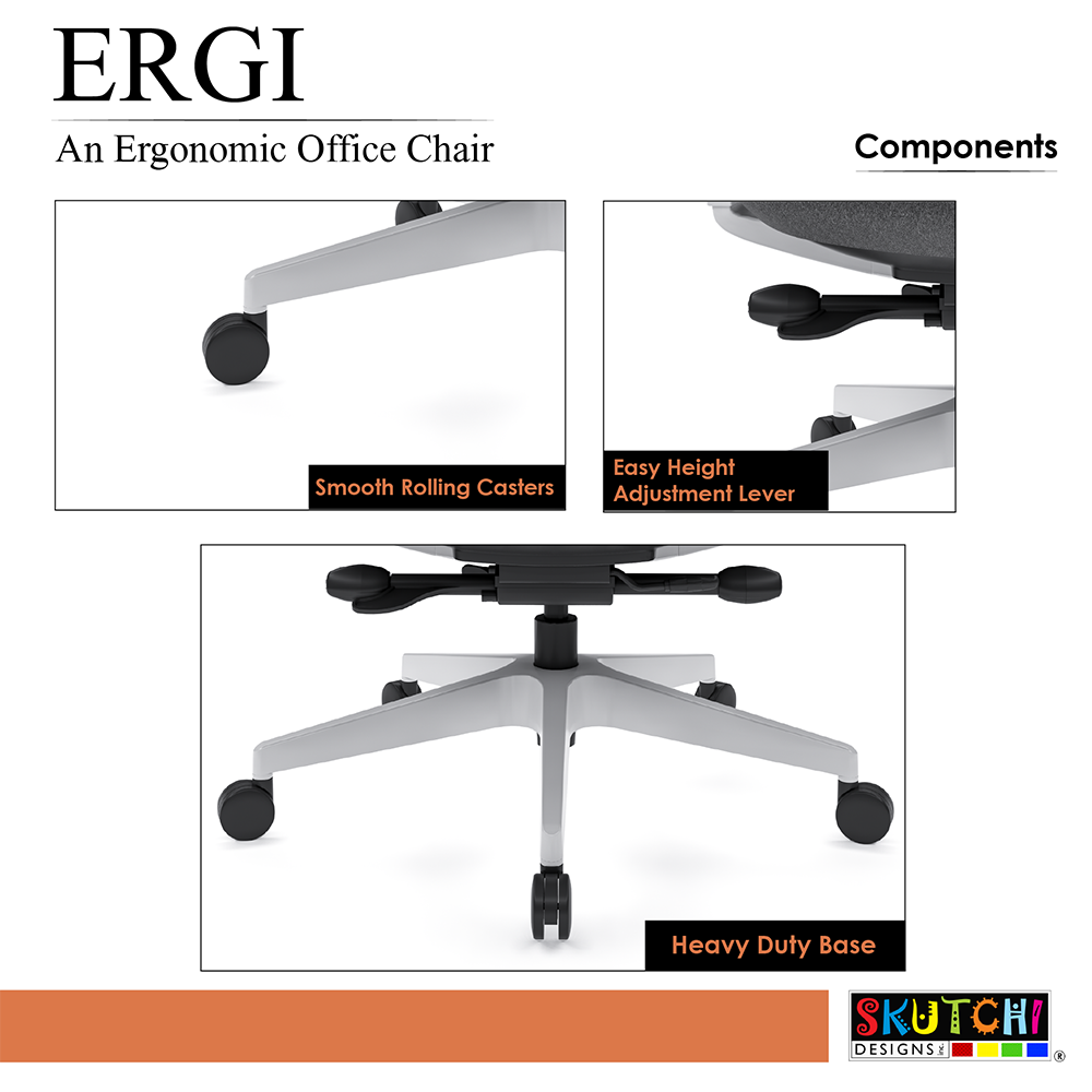 Ergi Ergonomic Executive Office Chair | Adjustable Contoured Back | Large Sliding Seat - Image 5