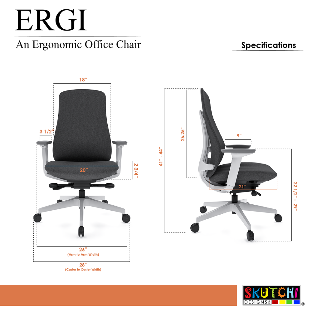 Ergi Ergonomic Executive Office Chair | Adjustable Contoured Back | Large Sliding Seat - Image 6