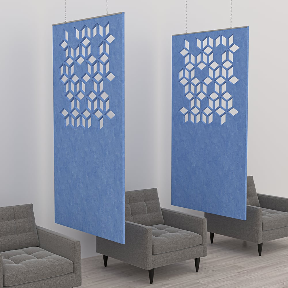 eSCAPE Series Hanging Acoustical Panel | Falling Cubes | 47"W x 84"H | 15 Colors Available - Image 2