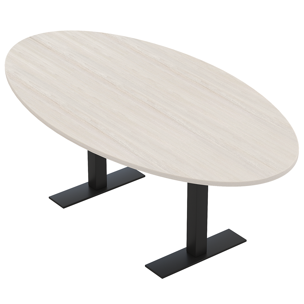 4 Person Oval Conference Room Table And Chairs Bundle | Harmony Series 6' Oval Conference Table and 4 Ame Executive Chairs - Image 2