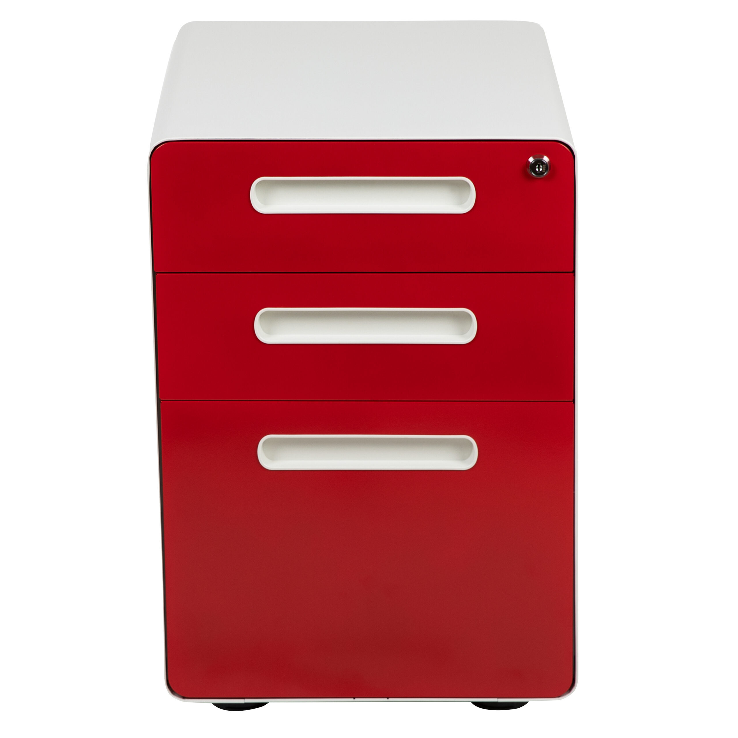 2-Color Ergonomic 3-Drawer Mobile Locking Filing Cabinet - 2 Color Options | Rolling File Cabinet - Image 16