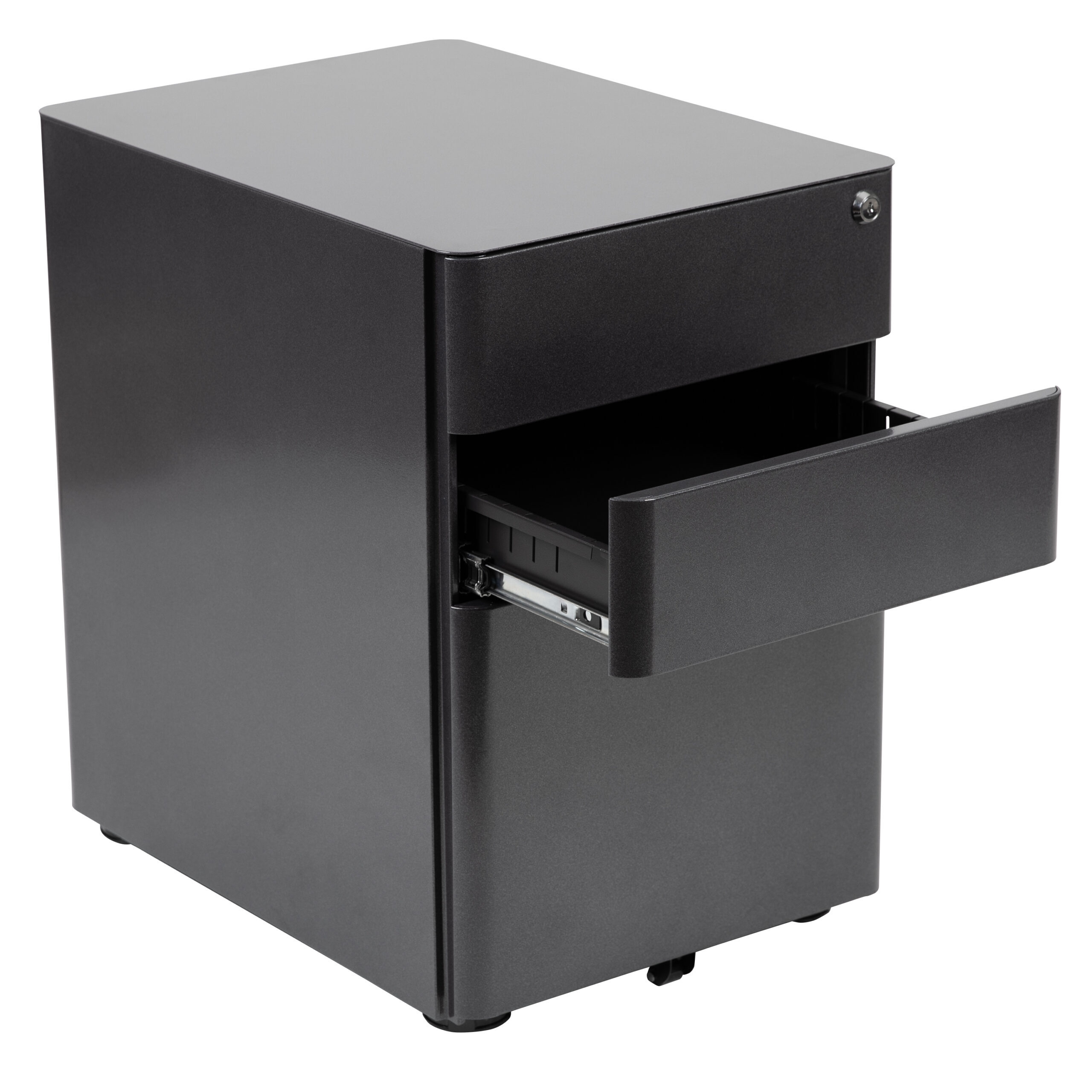 Modern 3-Drawer Mobile Locking Filing Cabinet With Hanging Drawer - Image 5