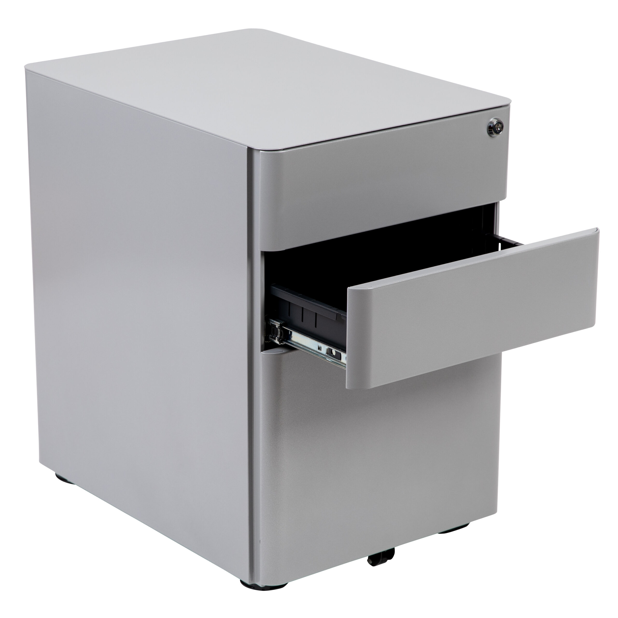 Modern 3-Drawer Mobile Locking Filing Cabinet With Hanging Drawer - Image 15