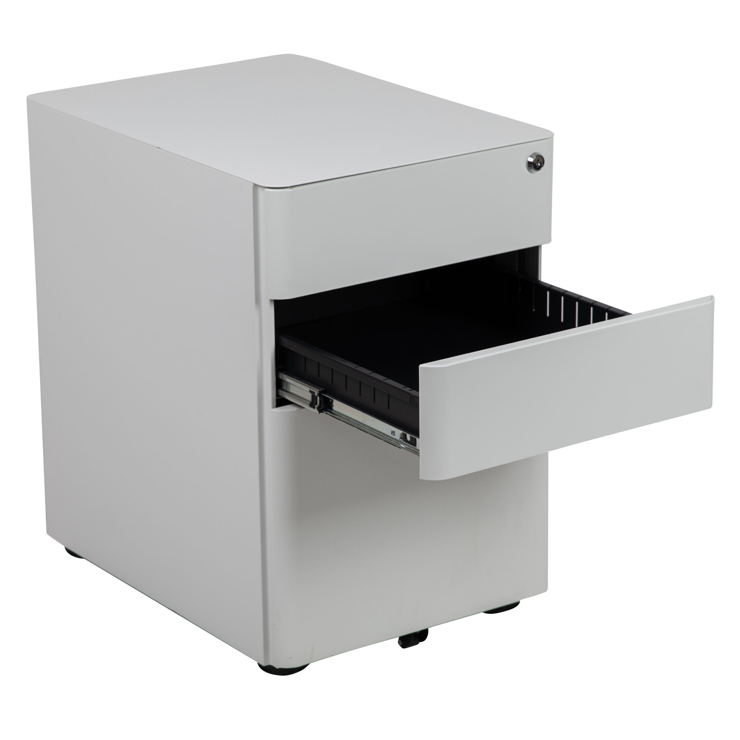 Modern 3-Drawer Mobile Locking Filing Cabinet With Hanging Drawer - Image 10