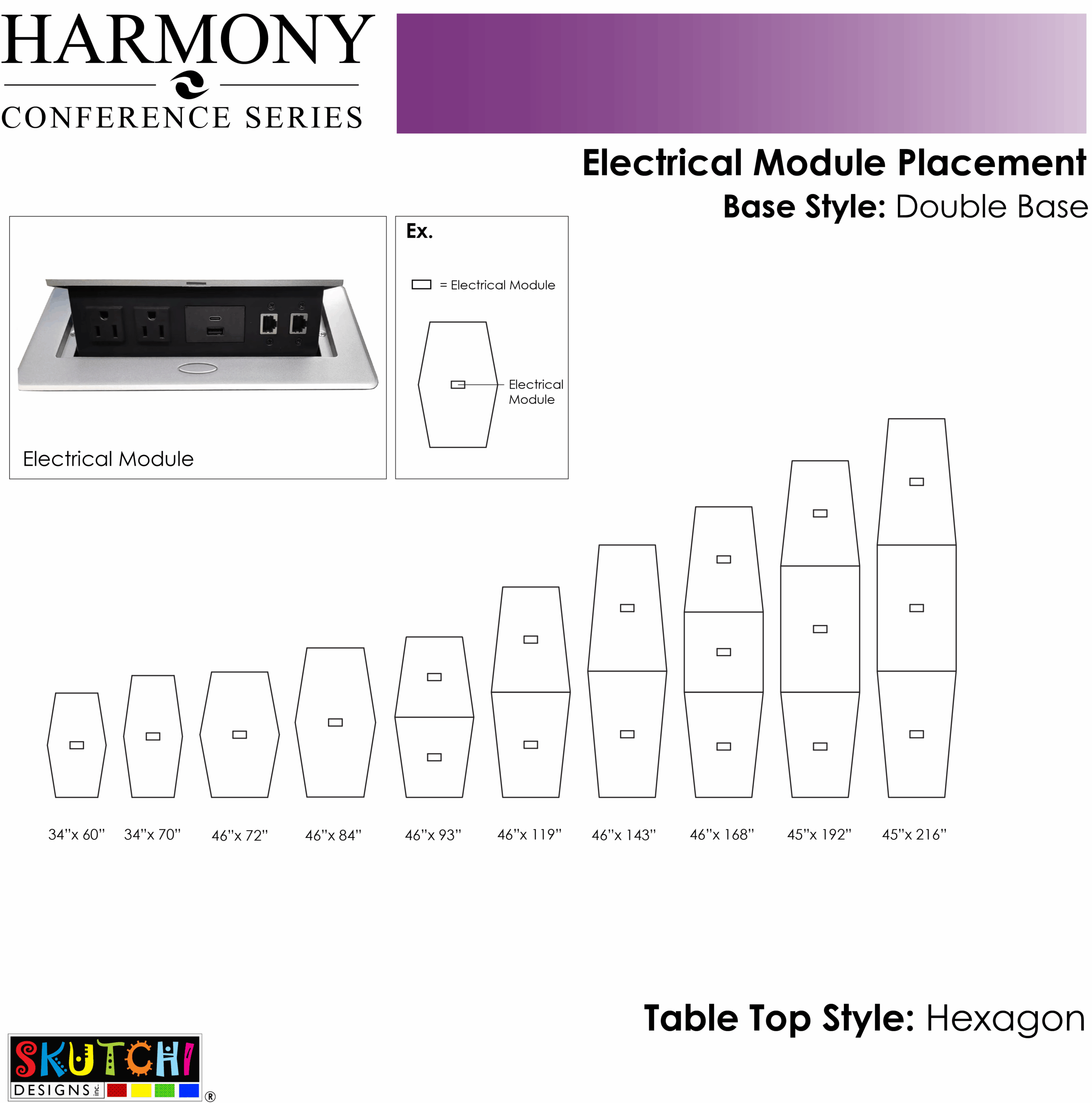 10 Foot Hexagon Conference Room Table with Metal Bases | Harmony Conference Series | 10 Person Table - Image 3