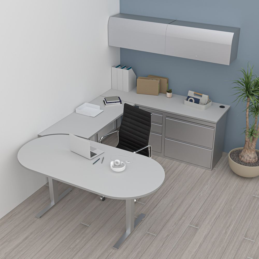 Executive Office Suite with Sit to Stand Desk | 6x9 | Indigo Desk Series - Image 2