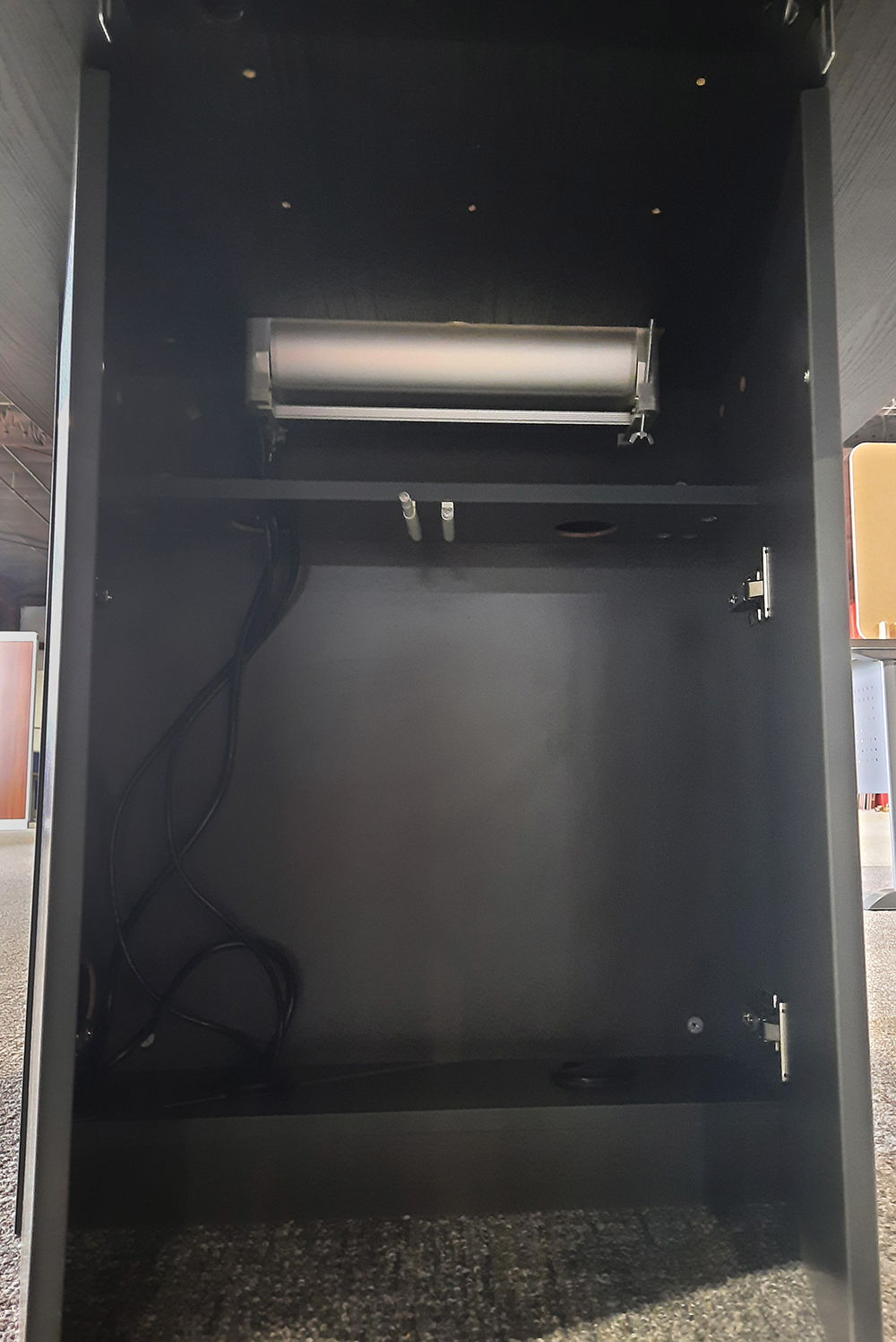 Cable Management Cabinet For Conference Tables | Universal Fit | Charcoal Laminate - Image 5