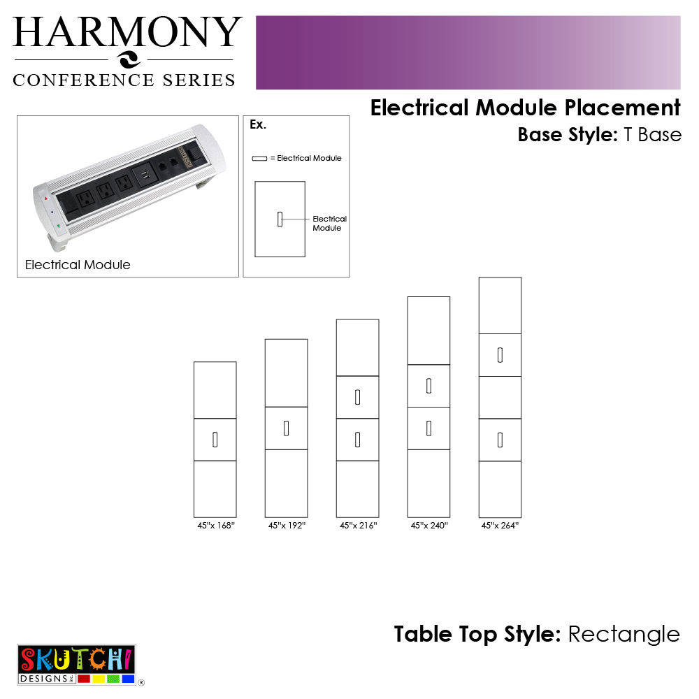 18-Person Rectangle Conference Table with T-Bases | Harmony Conference Series | Rotating Electrical Modules - Image 2