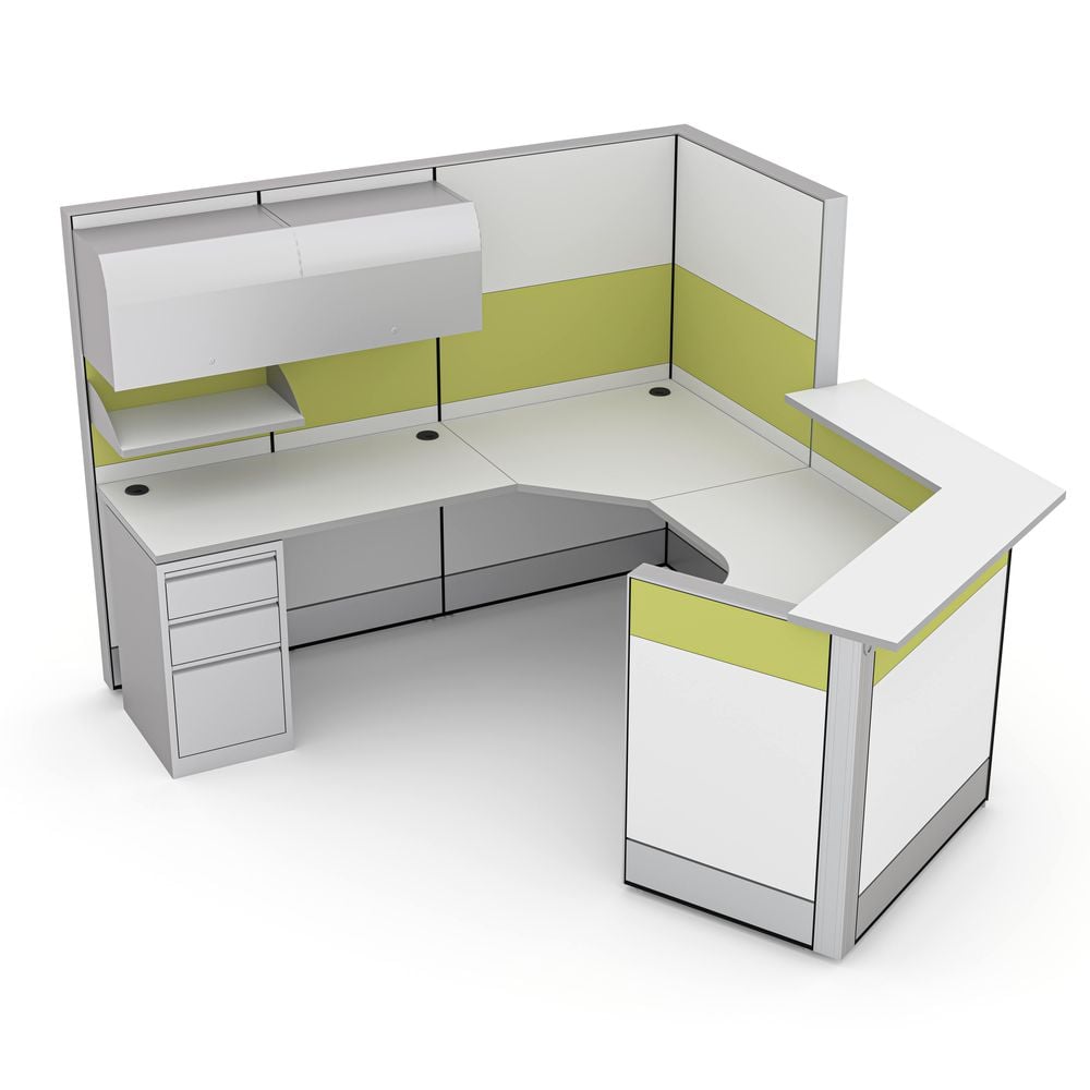 120 Degree Modern Reception Cubicle | Sapphire Cubicle System | 7x9x65"-39"H - Image 2
