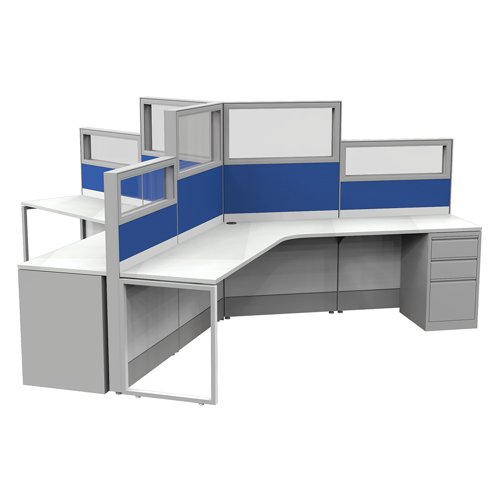 120 Degree Customer Service Cubicles | Sapphire Cubicle System 6x6x65"-52"H - Image 2