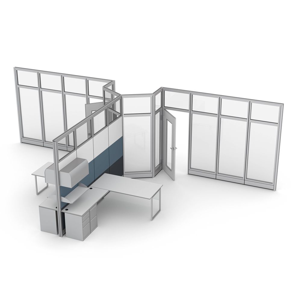 All Glass Cubicle Office with Locking Doors | Sapphire Wall System | 12'x12'x108"H - Image 2