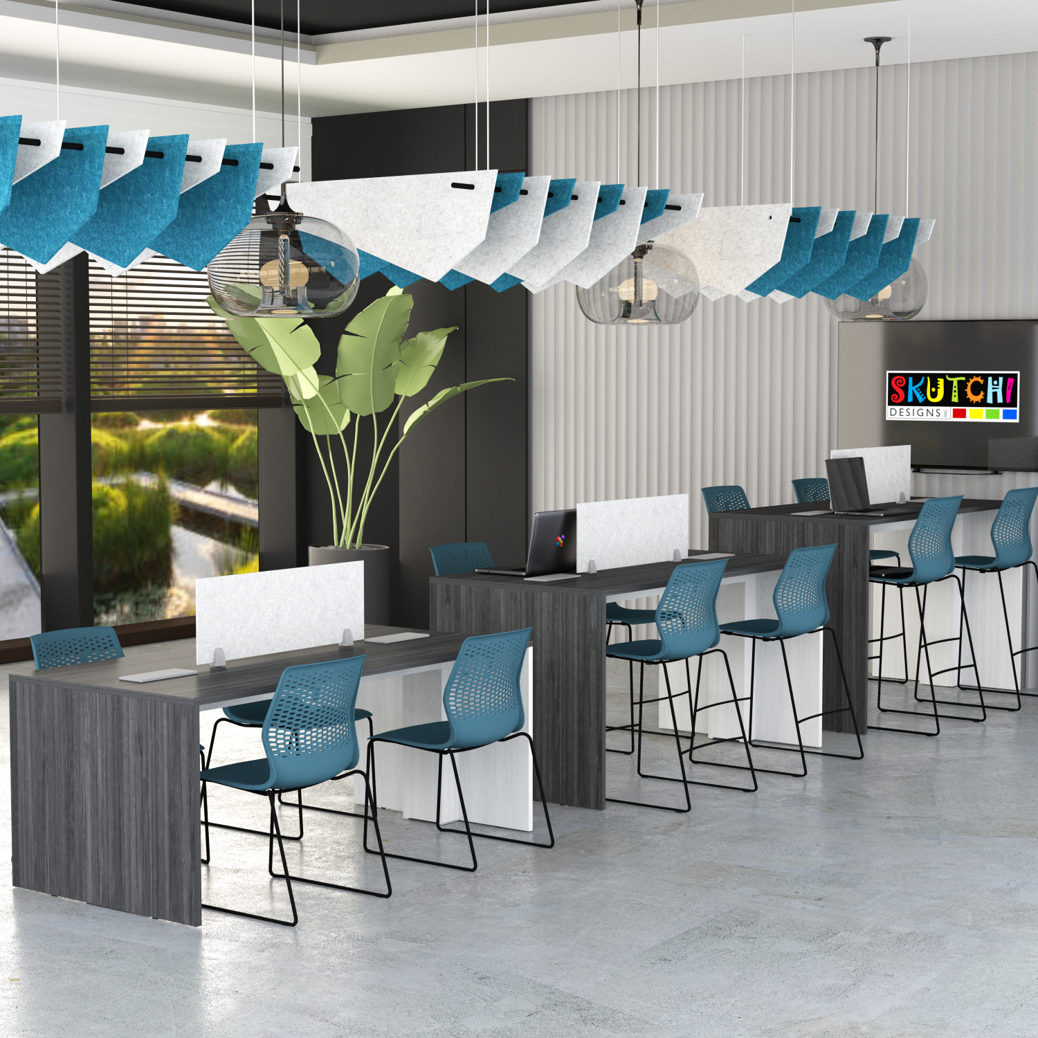 Counter Height Collaboration Table 36" | 2-4 Person | Optional Power & Data | Sol-Mate Desking Solution - Image 3