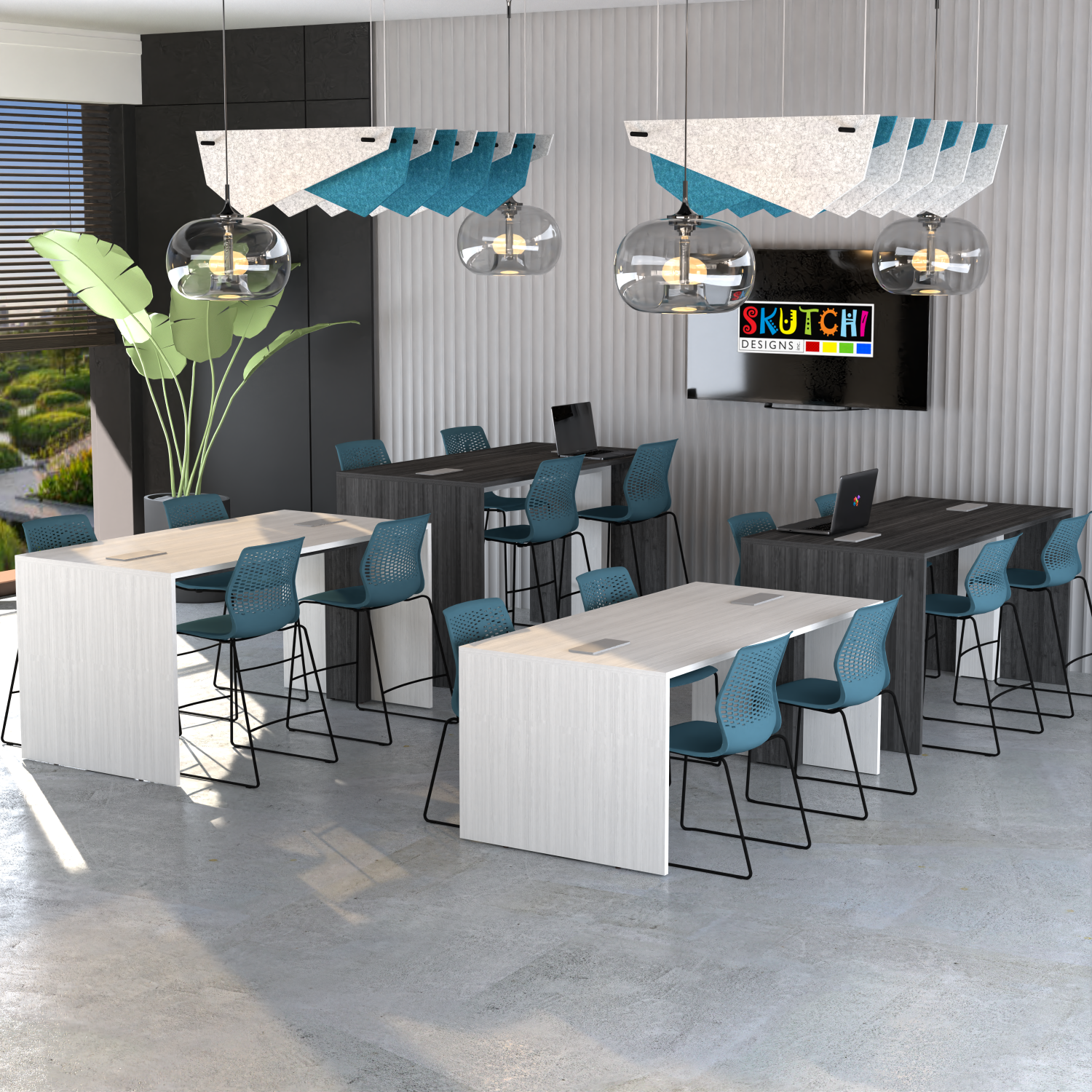 Counter Height Collaboration Table 36" | 2-4 Person | Optional Power & Data | Sol-Mate Desking Solution - Image 4