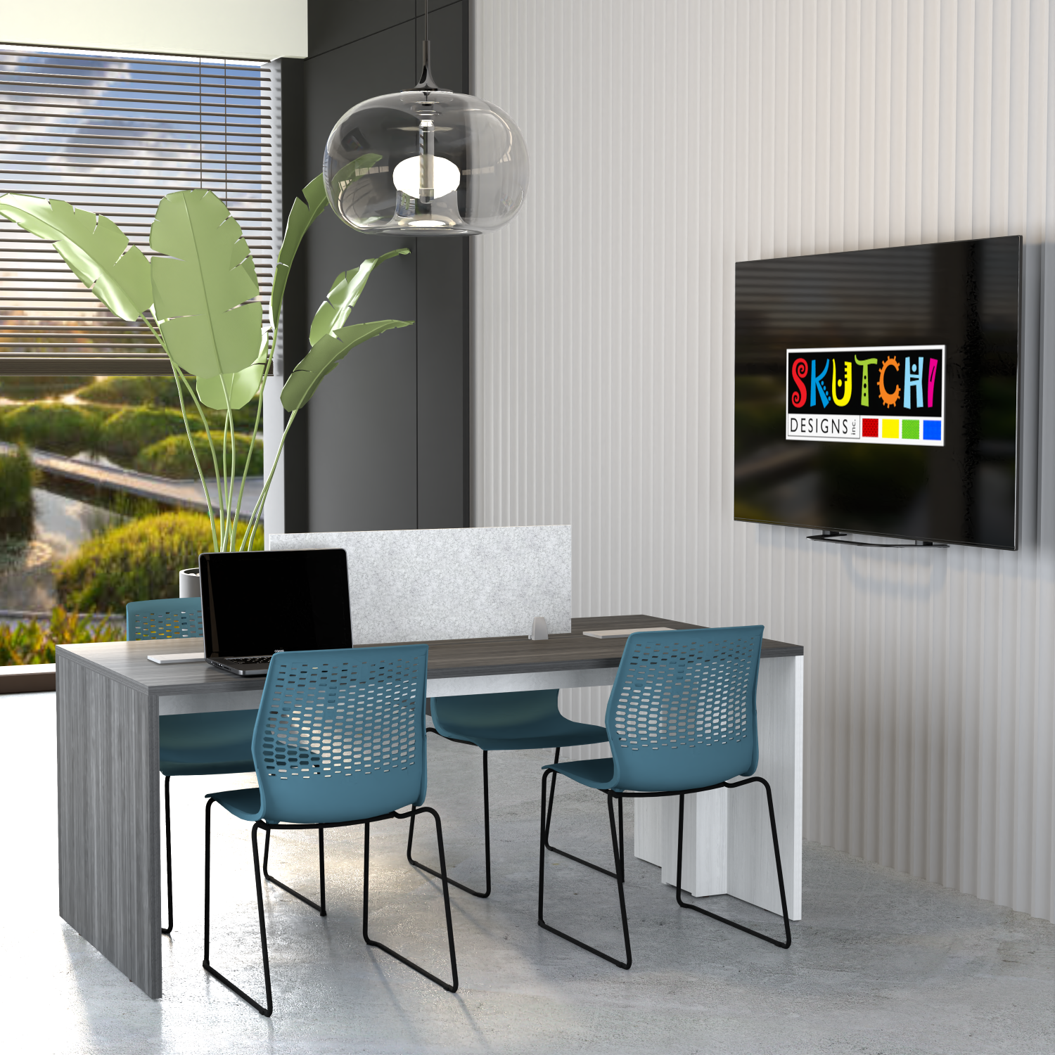 Sitting Height Collaboration Table 30" | 2-4 Person | Optional Power & Data | Sol-Mate Desking Solution - Image 2