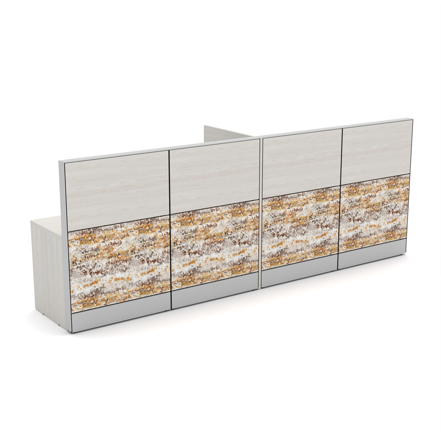 2 Person Call Center Cubicles | Privacy Workstations | Laminate Gallery Panels | Sol Series | 2x8x52 - Image 2