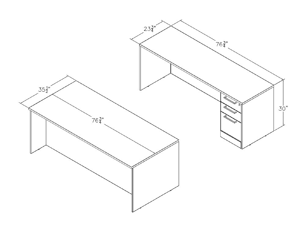 Office Suite | Straight Laminate Desk With Credenza | Sol Office Furniture - Image 2