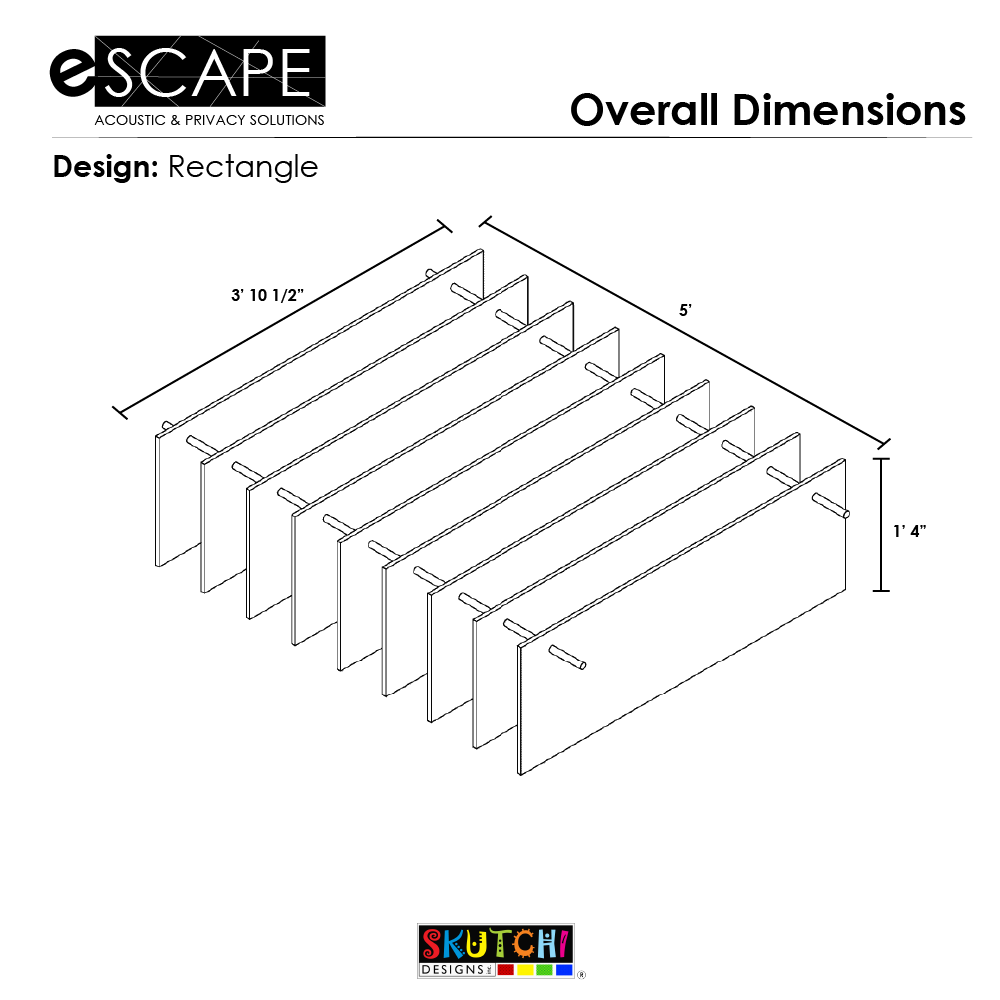 Acoustical Ceiling Baffles | Rectangular Sound Reducing Baffles | 5' L | 18 Colors Available - Image 2