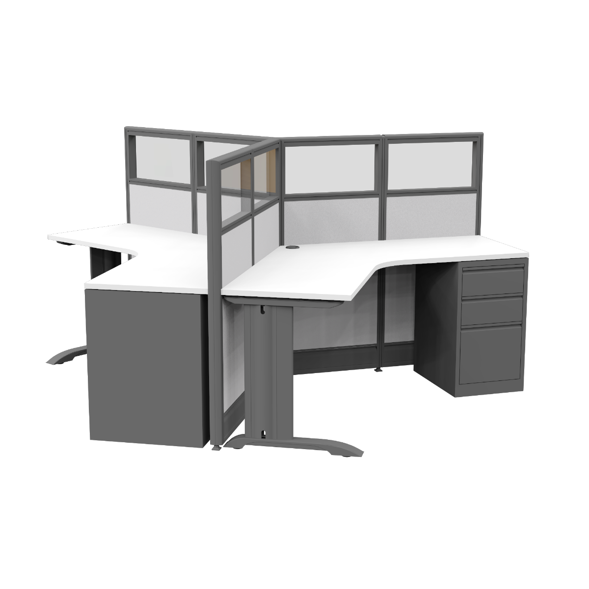 Library Study Stations | Emerald Cubicle Collection | 4x4x52"H - Image 2