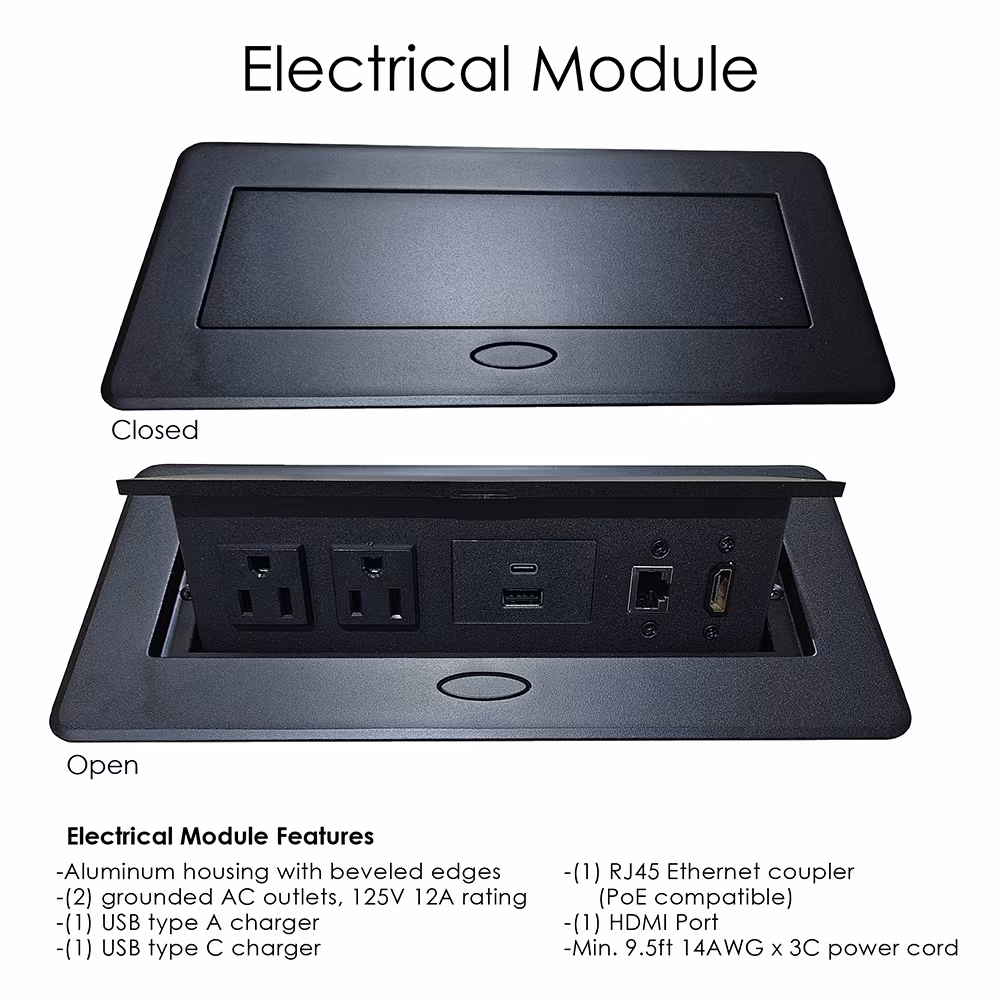 10-Person Conference Table with Post Base | Harmony Conference Series | 10'x4' Meeting Room Table - Image 2