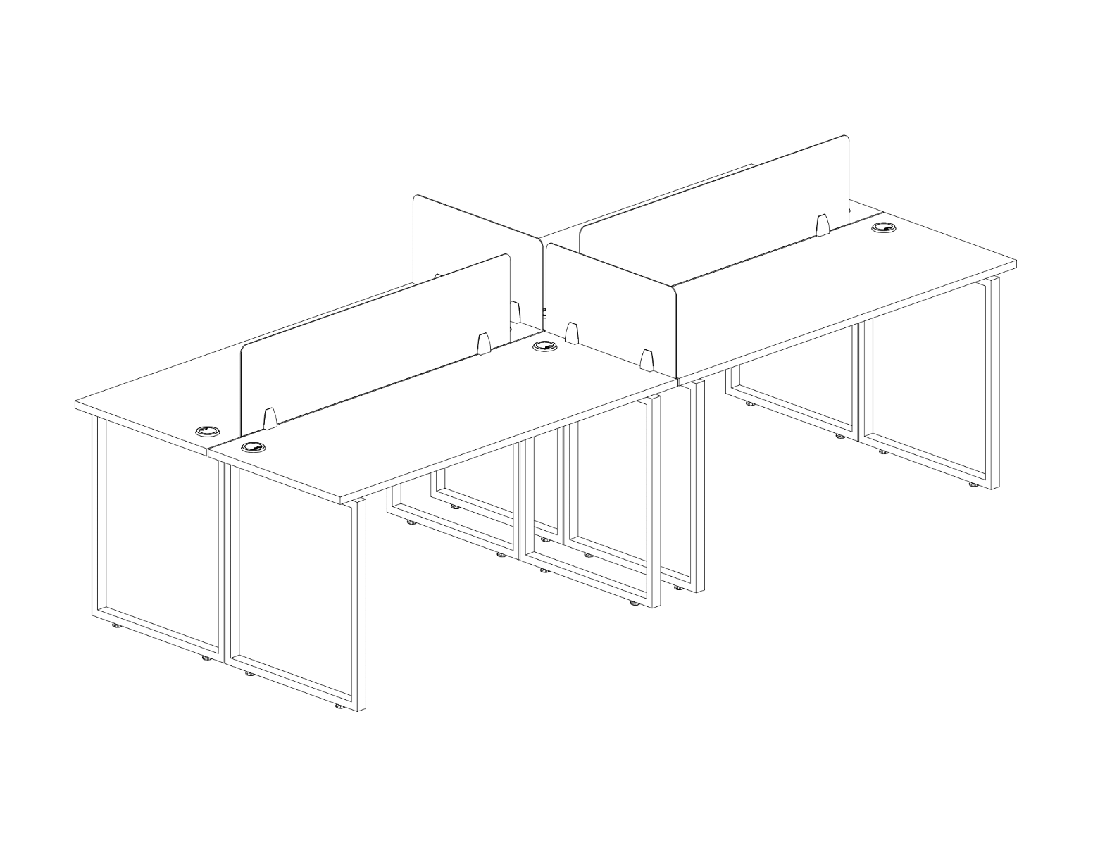 Nova Desking System | 24x60 Seats 4 | 5 Colors Available - Image 16