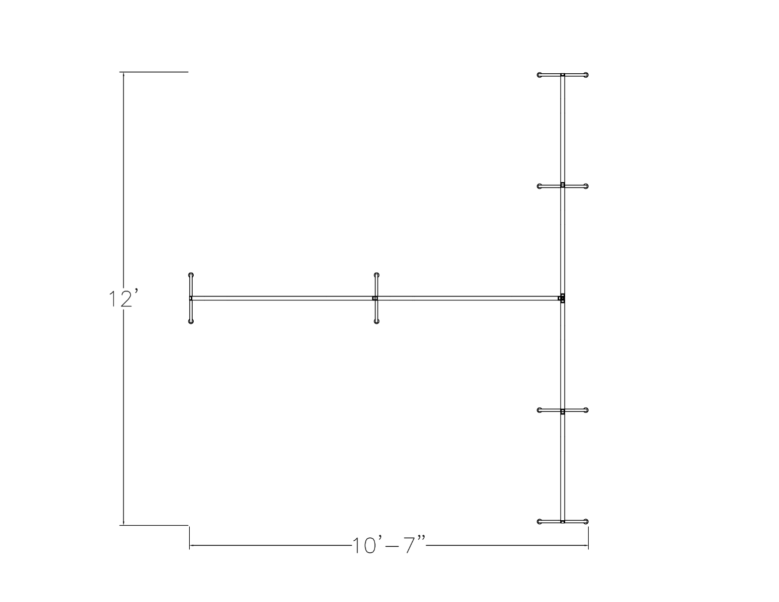Freestanding T-Shaped Office Divider | Modern T-Shaped Office Partition | SAPslim Cubicle Collection | 10 x 12 x 65"H - Image 2