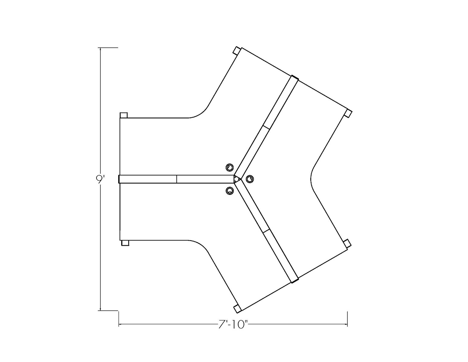 120 Degree 3-Person Modular Workstation | Sapphire Cubicle System | 4x4x52"H - Image 2