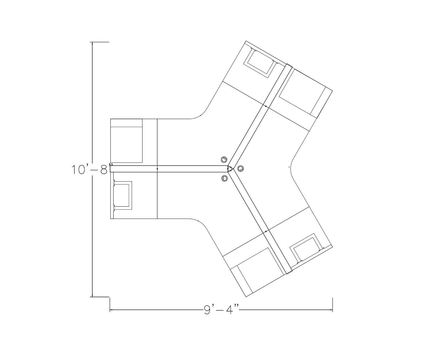 120 Degree Modular Workstation | Sapphire Cubicle System 5x5x65"H | 3-Person - Image 2