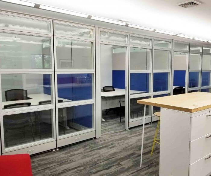 Office Space Cubicle Walls for Five | Sapphire Wall System | 10'D x 11'W x 84"H - Image 3