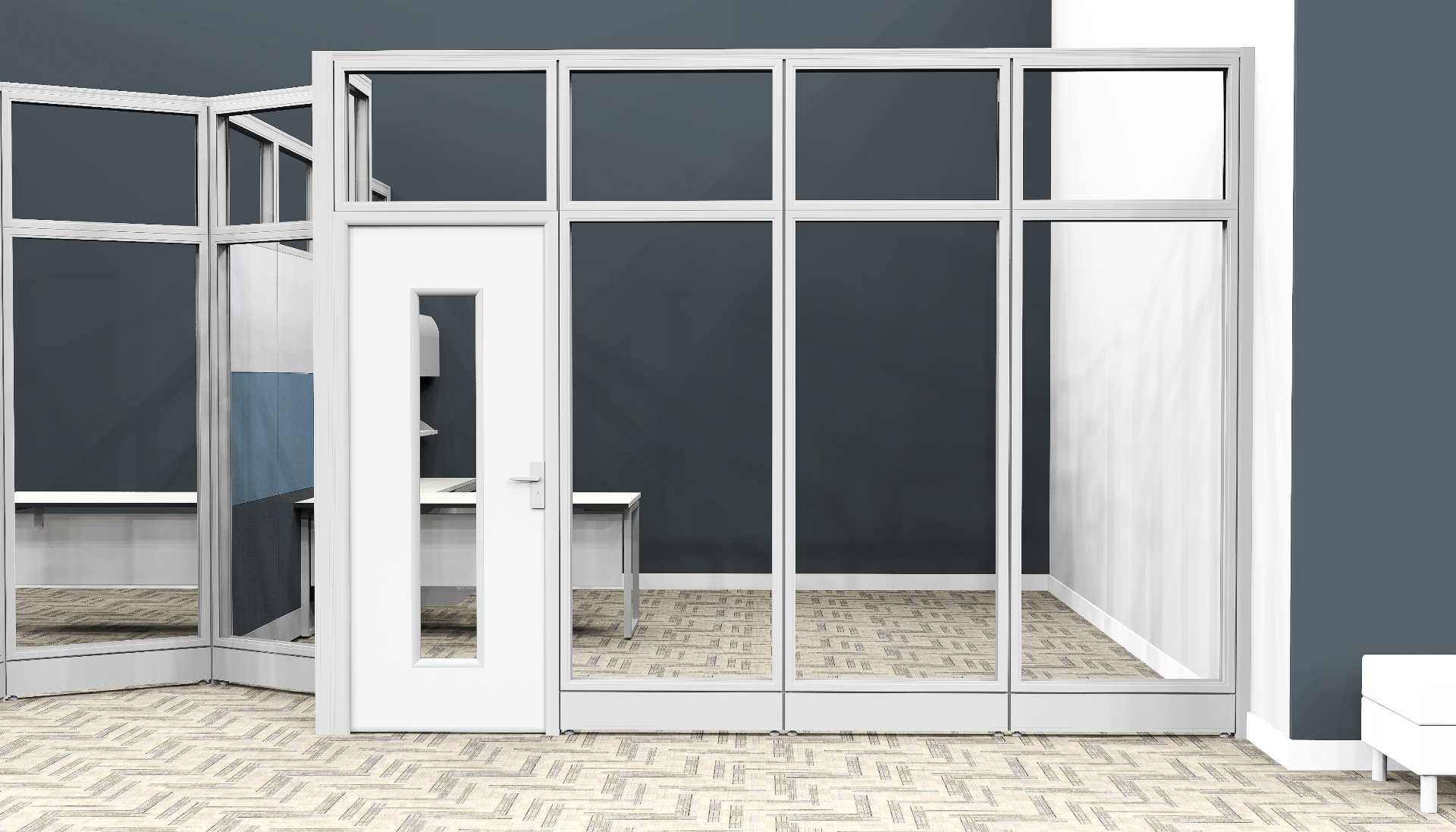 All Glass Cubicle Office with Locking Doors | Sapphire Wall System | 12'x12'x108"H - Image 4