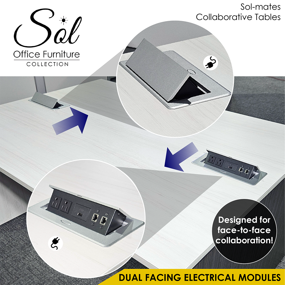 Counter Height Collaboration Table 36" | 2-4 Person | Optional Power & Data | Sol-Mate Desking Solution - Image 7