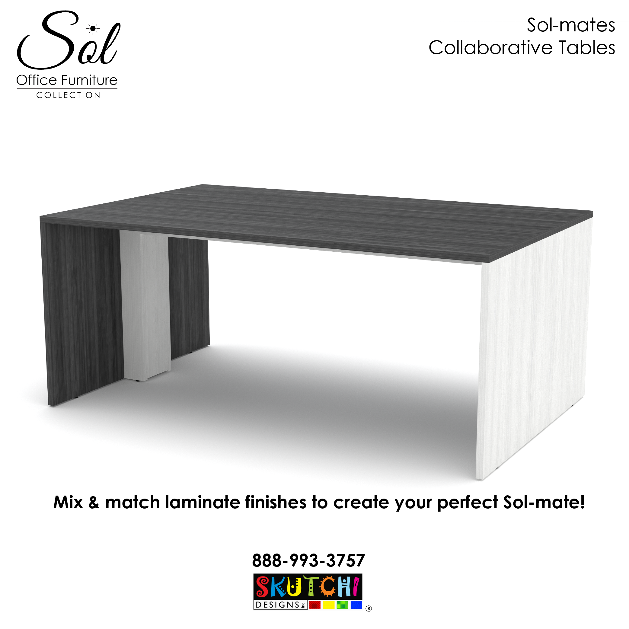 Counter Height Collaboration Table 36" | 2-4 Person | Optional Power & Data | Sol-Mate Desking Solution - Image 5